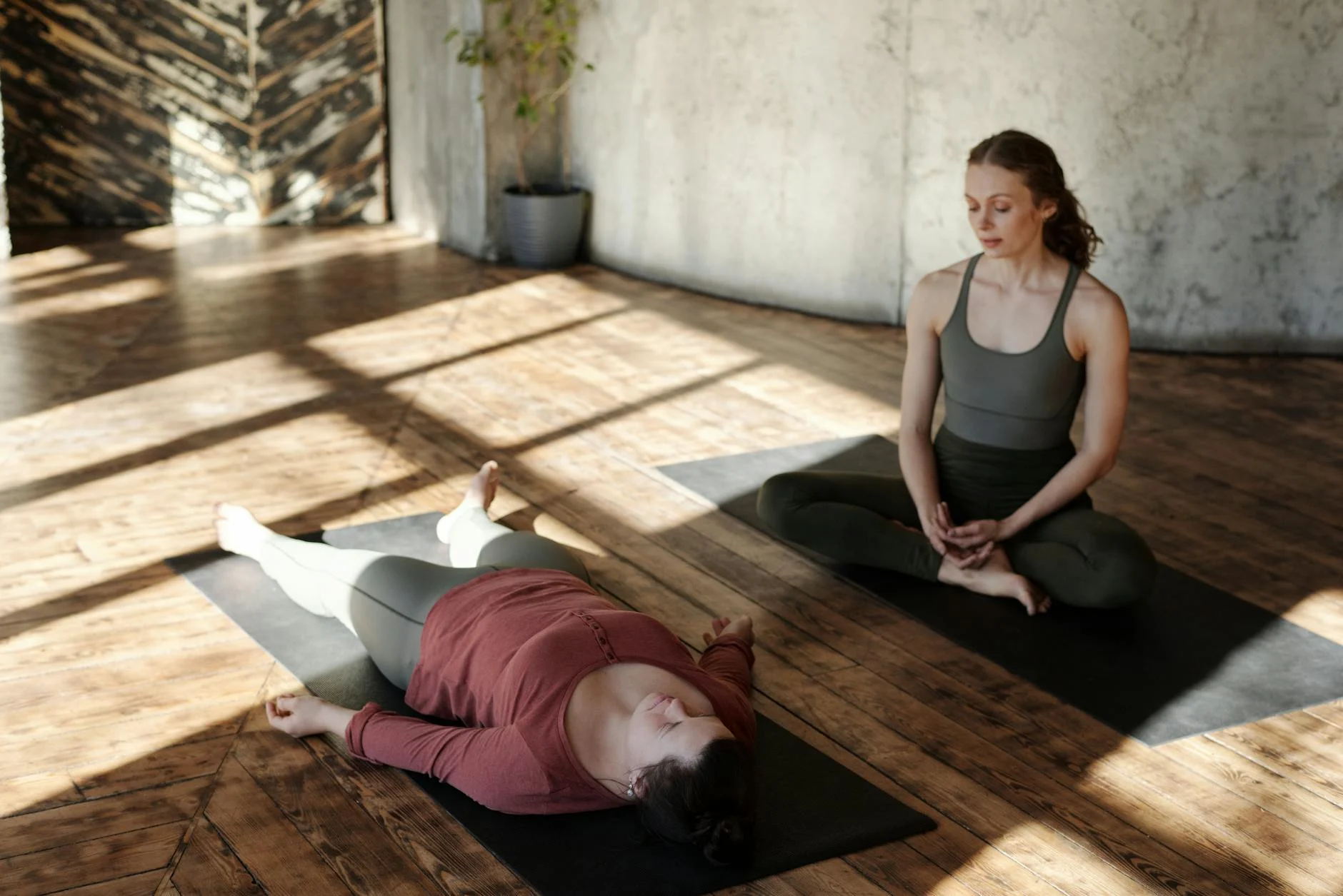 woman doing yoga