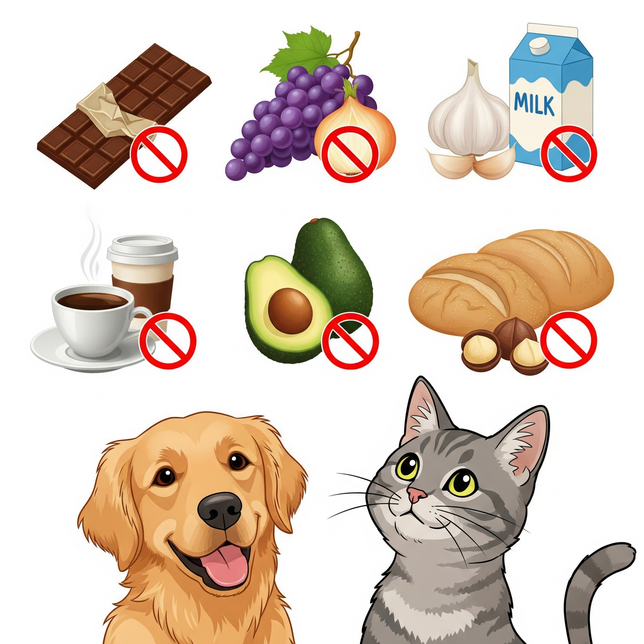 10 Alimentos Perigosos Para Seus Cães e Gatos (Mantenha Longe Deles!)