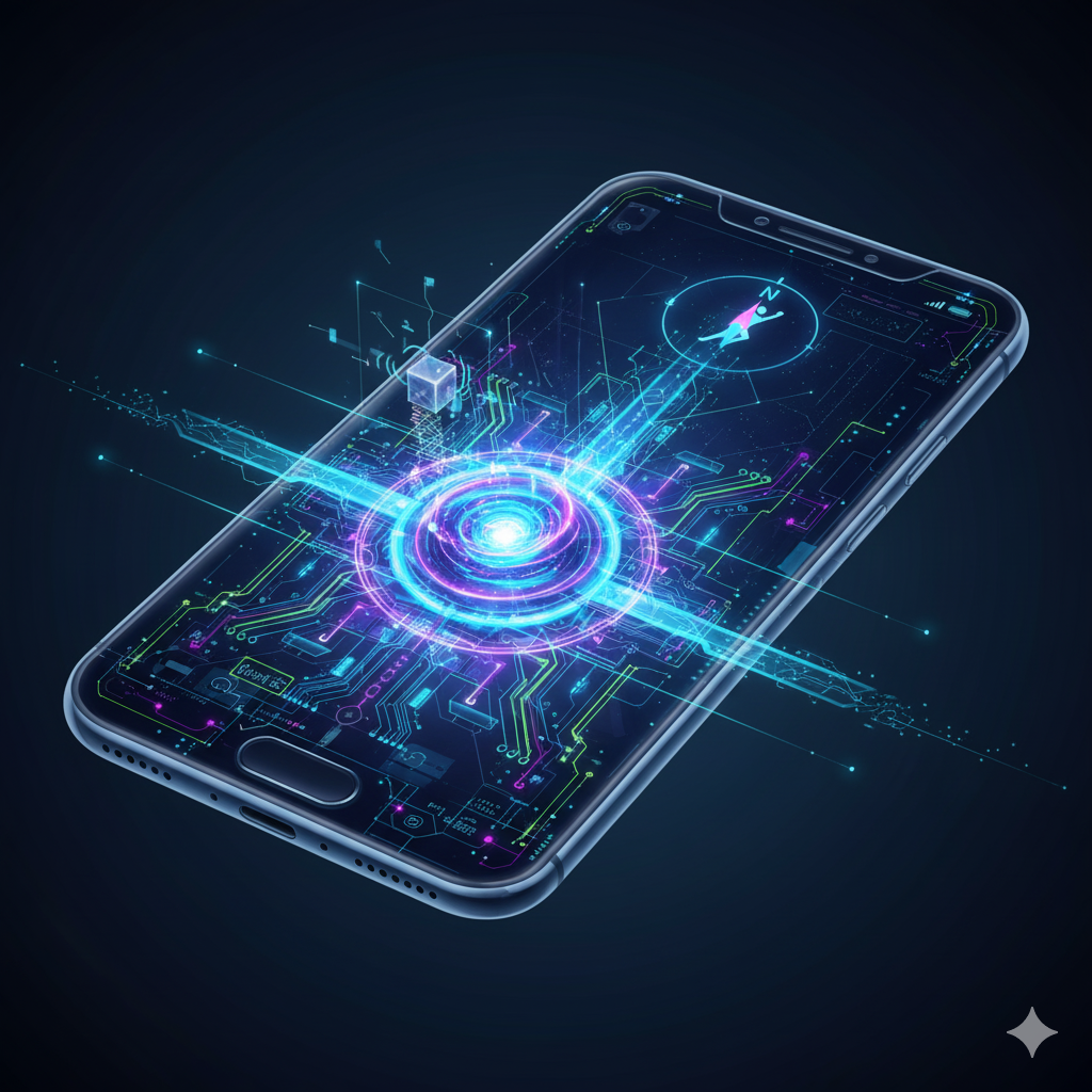 O Labirinto Dentro do Seu Celular: Como Acelerômetros e Giroscópios Sabem que Você Está de Pé, Correndo ou Virando a Tela