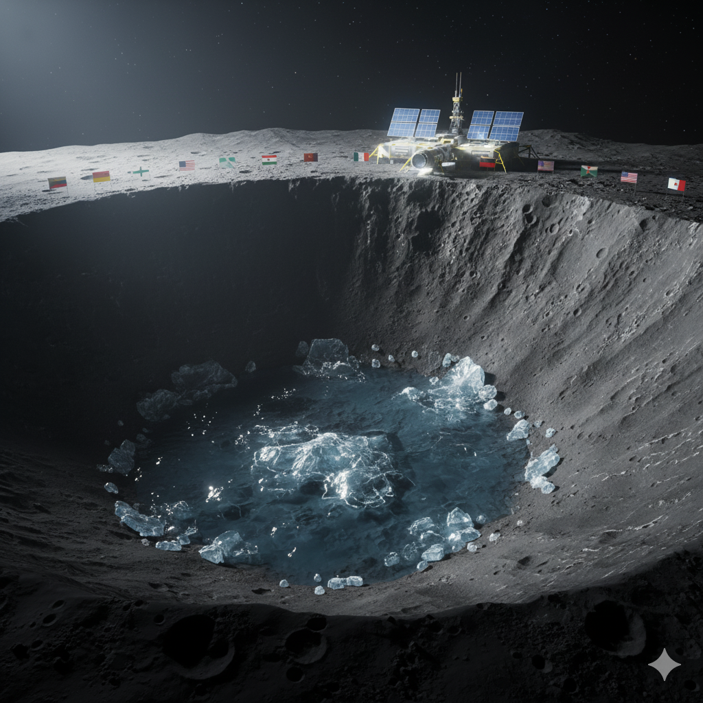 A Nova “Corrida do Ouro” na Lua: Por que Países e Empresas Privadas Estão Disputando o Polo Sul Lunar?